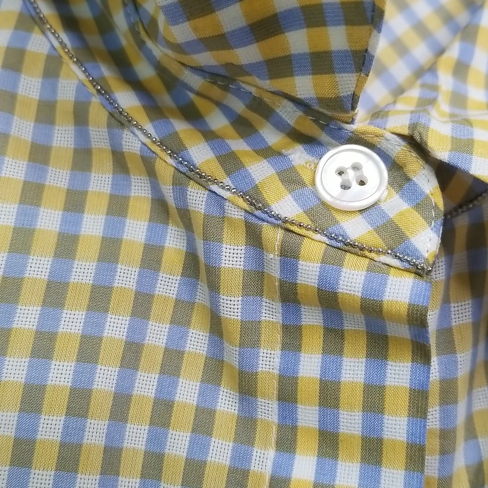 Lafayette 148 New York Button Down Shirt Medium Beading Collar EUC - Picture 2 of 5